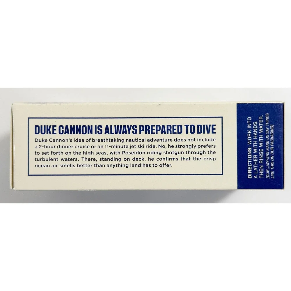 Duke Cannon Big Ass Brick of Soap Mens 10 oz Blue Naval Diplomacy Ocean Mandarin
